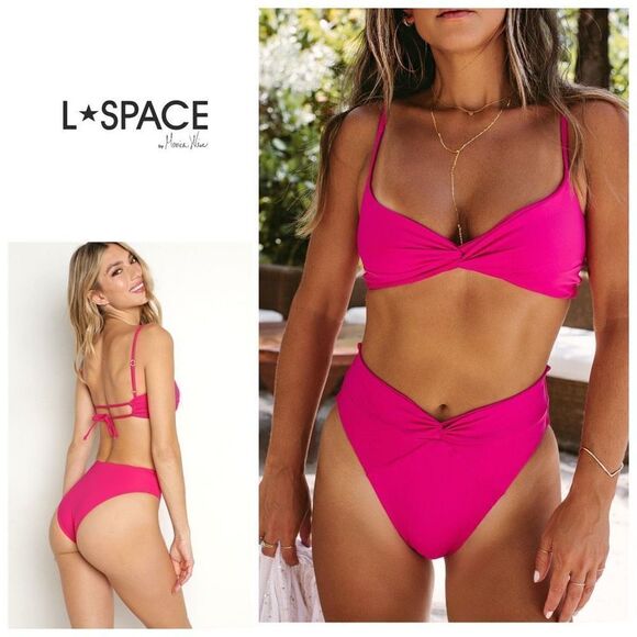 New. L*SPACE Pink D-cup bikini set. D-cup/small. Retails $209 - Picture 1 of 13